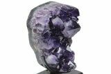 Dark Purple Amethyst Cluster With Stand - Large Points #221233-2